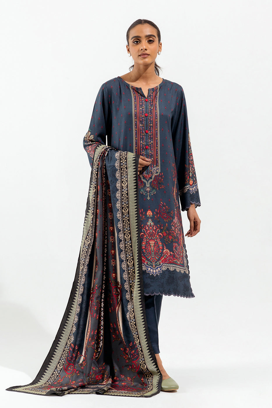 Beechtree - 3 PIECE - PRINTED LINEN SUIT - PRUSSIAN ZEST