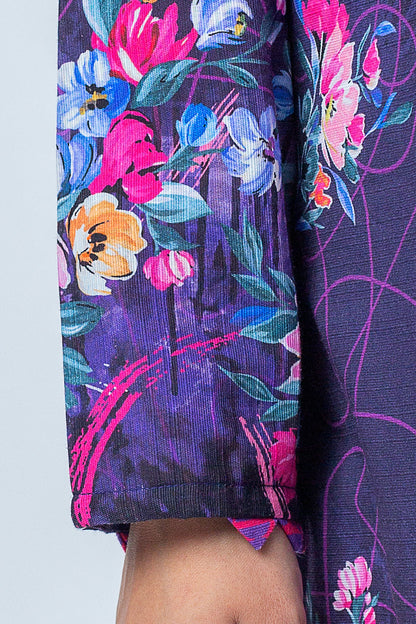 Beechtree - 1 PIECE - PRINTED KHADDAR SHIRT - MAJESTIC VIOLET (UNSTITCHED)