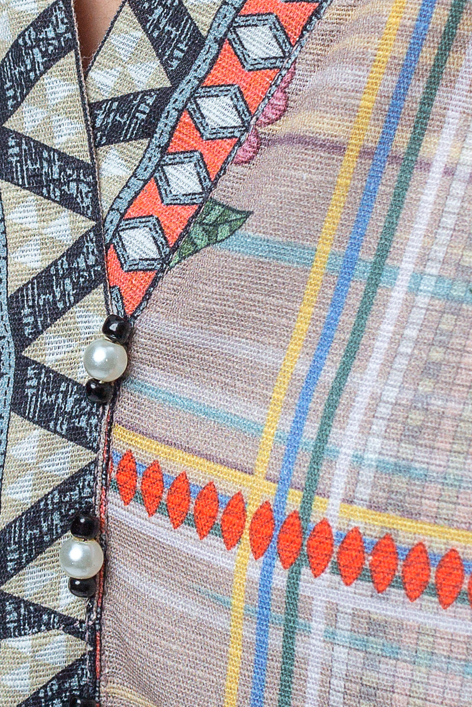 Beechtree - 1 PIECE - PRINTED KHADDAR SHIRT - FEATHER GRAY (UNSTITCHED)