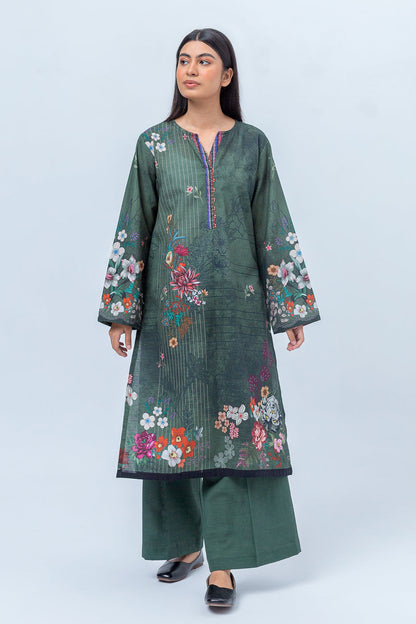 Beechtree - 1 PIECE - PRINTED KHADDAR SHIRT - SMOKE PINE (UNSTITCHED)