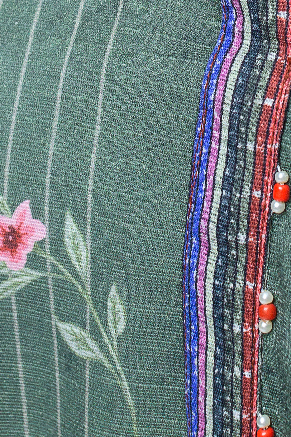 Beechtree - 1 PIECE - PRINTED KHADDAR SHIRT - SMOKE PINE (UNSTITCHED)