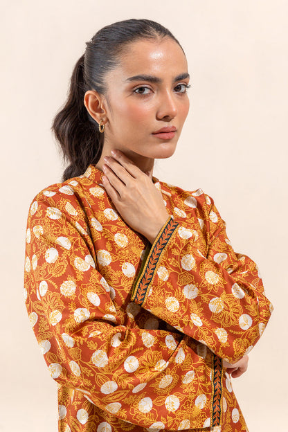 Beechtree - 2 PIECE - PRINTED COTTON SATIN SUIT - NOSTALGIA OCHRE (UNSTITCHED)