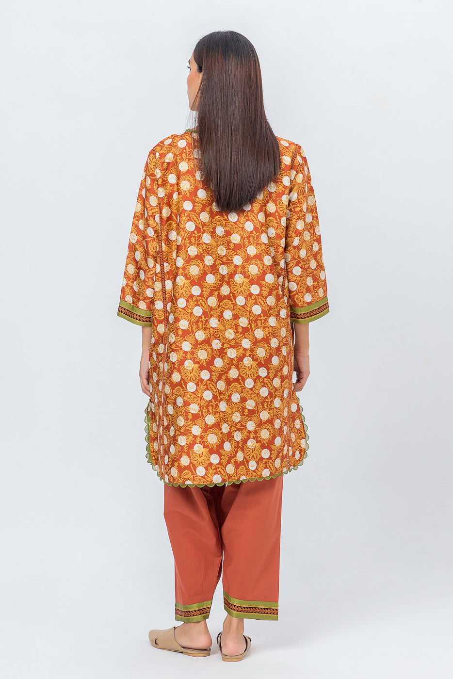 Beechtree - 2 PIECE - PRINTED COTTON SATIN SUIT - NOSTALGIA OCHRE (UNSTITCHED)