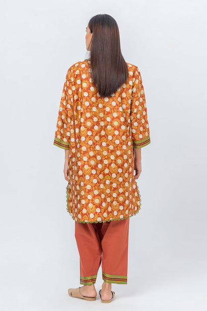 Beechtree - 2 PIECE - PRINTED COTTON SATIN SUIT - NOSTALGIA OCHRE (UNSTITCHED)