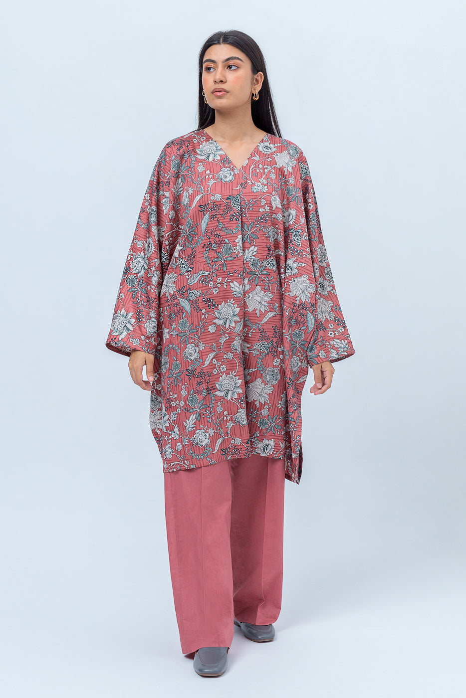Beechtree - 2 PIECE - PRINTED COTTON SATIN SUIT - ROSETTE GARDEN (UNSTITCHED)
