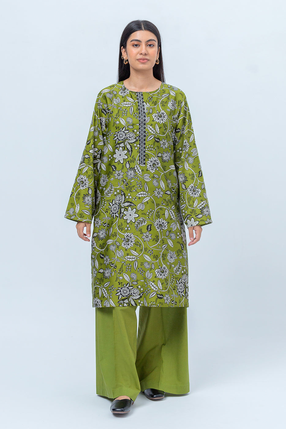Beechtree - 2 PIECE - PRINTED COTTON SATIN SUIT - OLIVE MEADOW (UNSTITCHED)