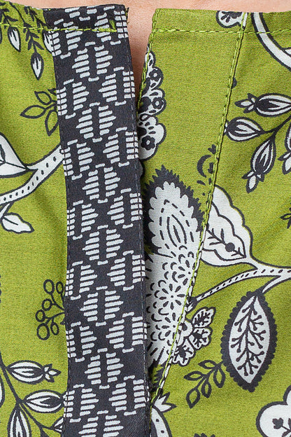 Beechtree - 2 PIECE - PRINTED COTTON SATIN SUIT - OLIVE MEADOW (UNSTITCHED)