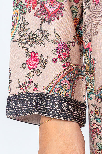 Beechtree - 2 PIECE - PRINTED LINEN SUIT - QUARTZ BEIGE (UNSTITCHED)