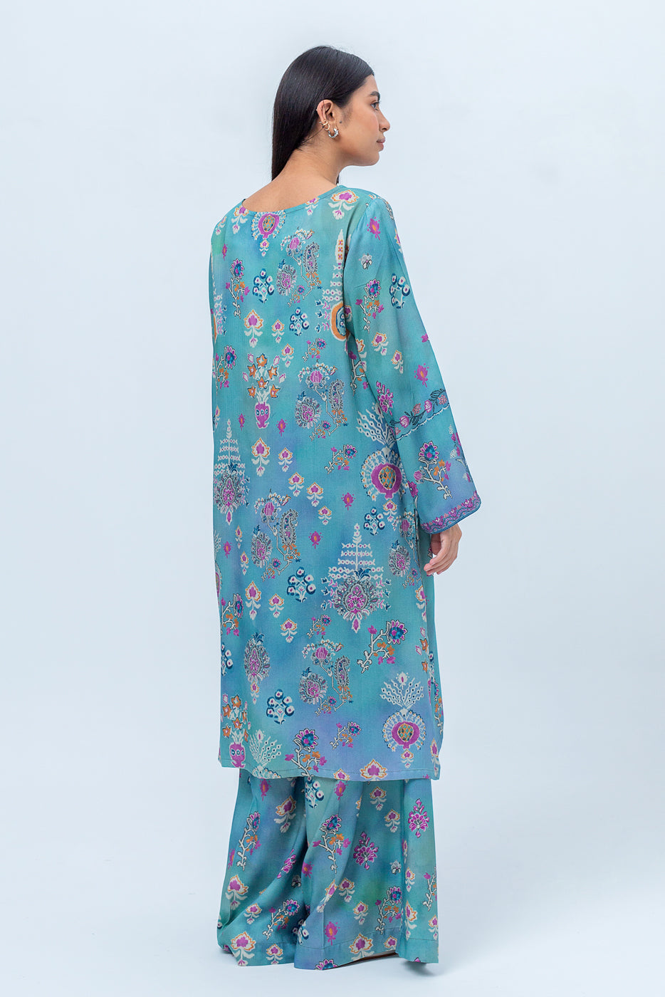 Beechtree - 2 PIECE - PRINTED LINEN SUIT - DUSTY TURQUOISE (UNSTITCHED)