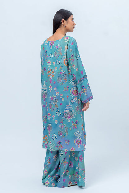 Beechtree - 2 PIECE - PRINTED LINEN SUIT - DUSTY TURQUOISE (UNSTITCHED)