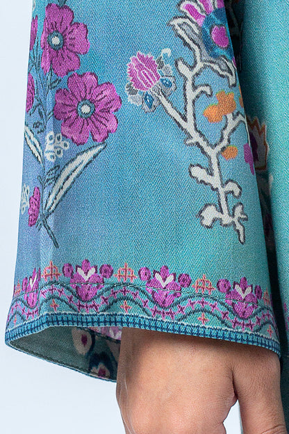 Beechtree - 2 PIECE - PRINTED LINEN SUIT - DUSTY TURQUOISE (UNSTITCHED)