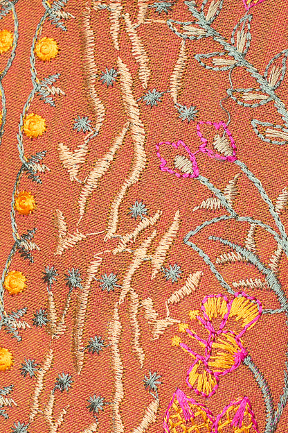 Beechtree - 2 PIECE - EMBROIDERED KHADDAR SUIT - AUTUMN MAPLE (UNSTITCHED)