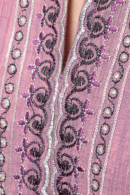 Beechtree - 2 PIECE - EMBROIDERED KHADDAR SUIT - DUSKY ORCHID (UNSTITCHED)