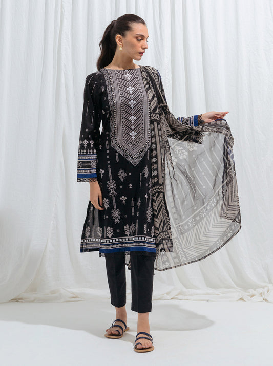 Beechtree - Black Quartz-Printed-3P (UNSTITCHED)