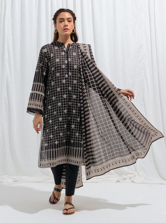 Beechtree - Black Bliss-Printed-3P (UNSTITCHED)