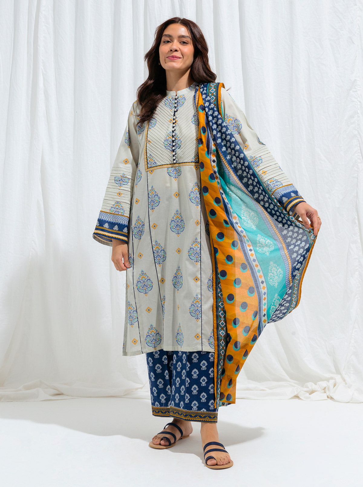 Beechtree - Vintage Indigo-Printed-3P (UNSTITCHED)