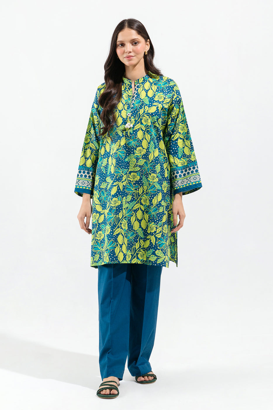 Beechtree - 2 PIECE - PRINTED LAWN SUIT - FLUORESCENT LIME