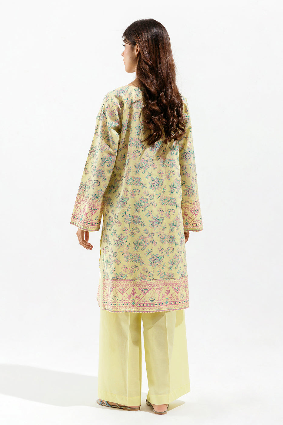 Beechtree - 2 PIECE - PRINTED LAWN SUIT - LIME JACOBEAN (UNSTITCHED)