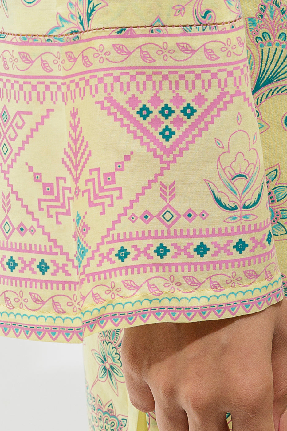 Beechtree - 2 PIECE - PRINTED LAWN SUIT - LIME JACOBEAN (UNSTITCHED)