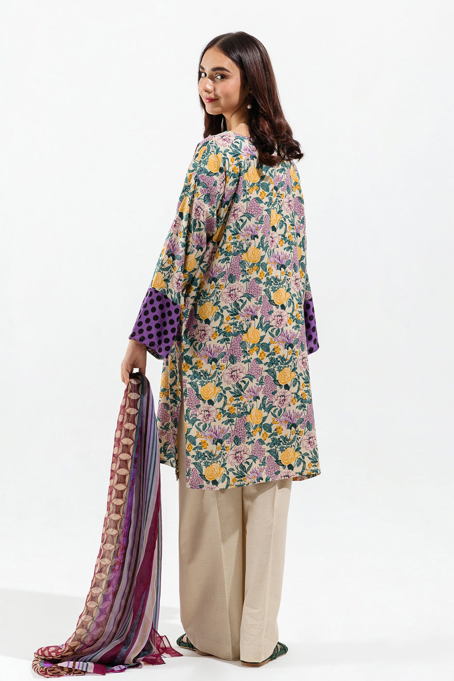 Beechtree - 3 PIECE - PRINTED LAWN SUIT - LILAC FLORA (UNSTITCHED)