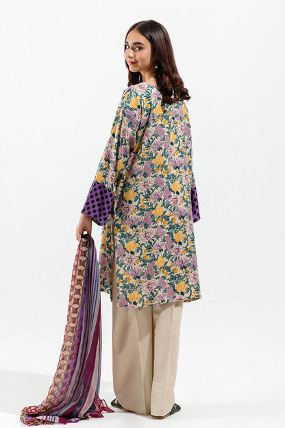 Beechtree - 3 PIECE - PRINTED LAWN SUIT - LILAC FLORA (UNSTITCHED)