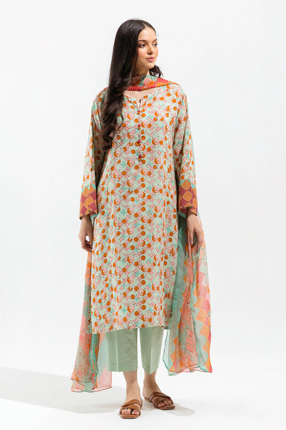 Beechtree - 3 PIECE - PRINTED VISCOSE SUIT - MINT IVY (UNSTITCHED)