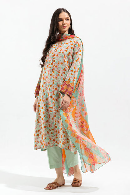 Beechtree - 3 PIECE - PRINTED VISCOSE SUIT - MINT IVY (UNSTITCHED)