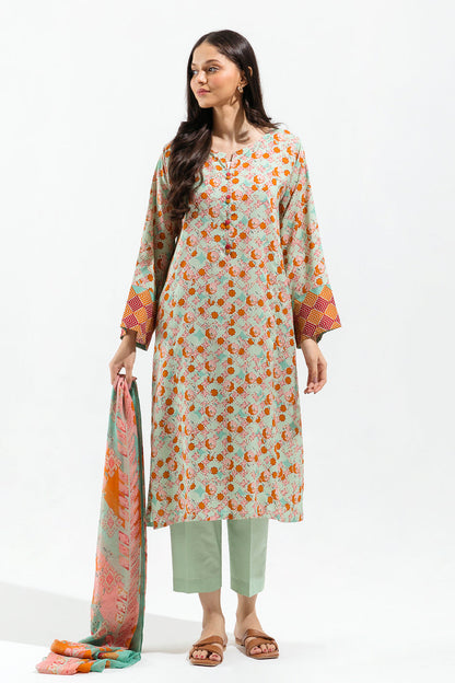 Beechtree - 3 PIECE - PRINTED VISCOSE SUIT - MINT IVY (UNSTITCHED)