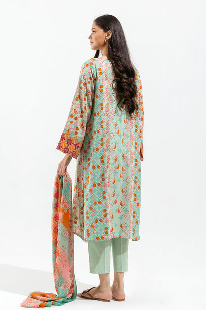 Beechtree - 3 PIECE - PRINTED VISCOSE SUIT - MINT IVY (UNSTITCHED)