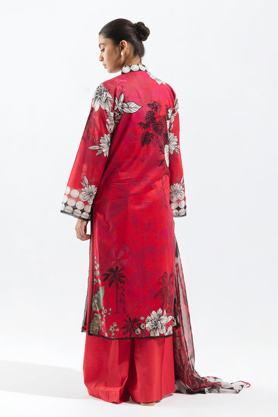 Beechtree - 3 PIECE - PRINTED LAWN SUIT - SCARLET BOUQUET