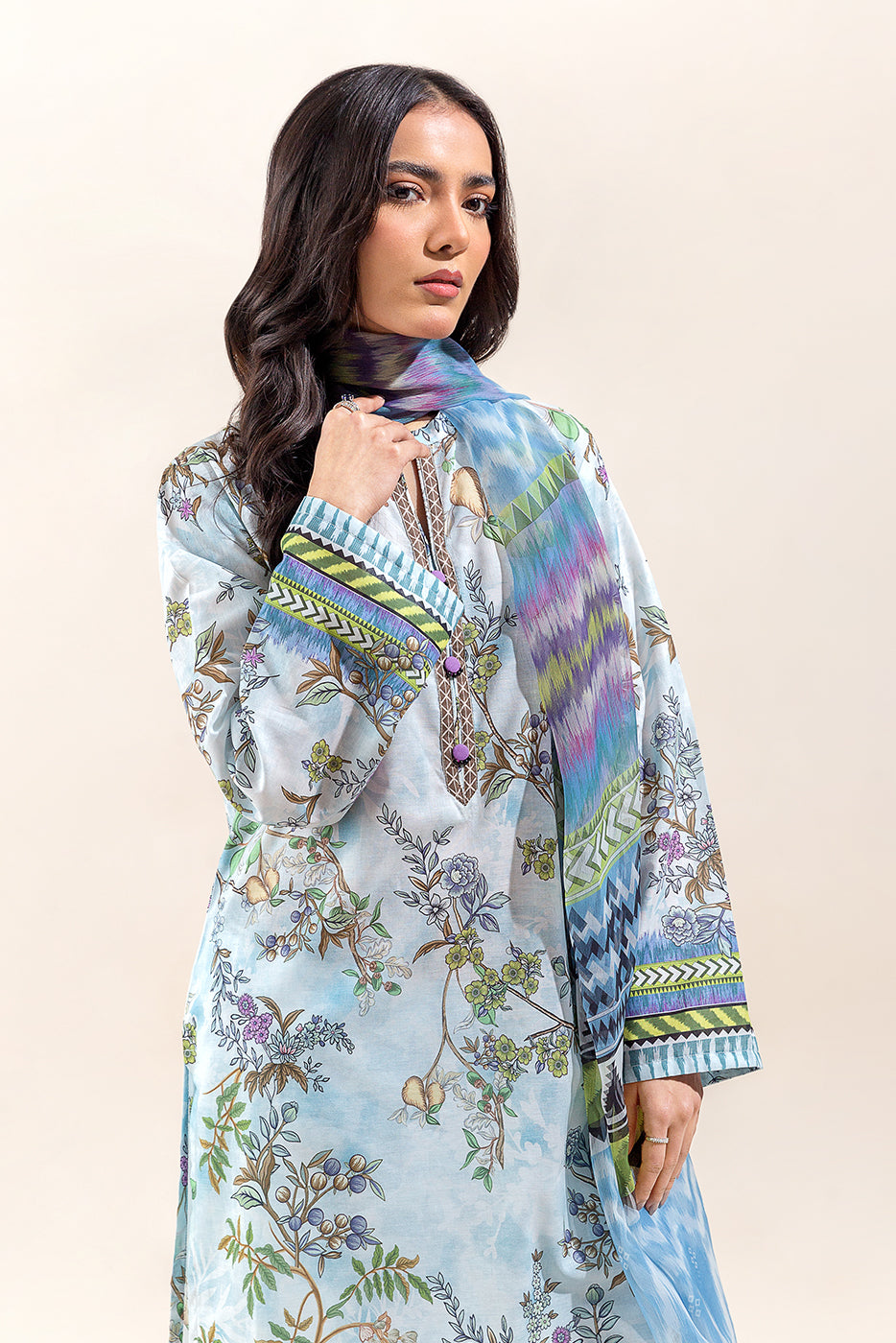 Beechtree - 3 PIECE - PRINTED LAWN SUIT - IKAT BLOOM