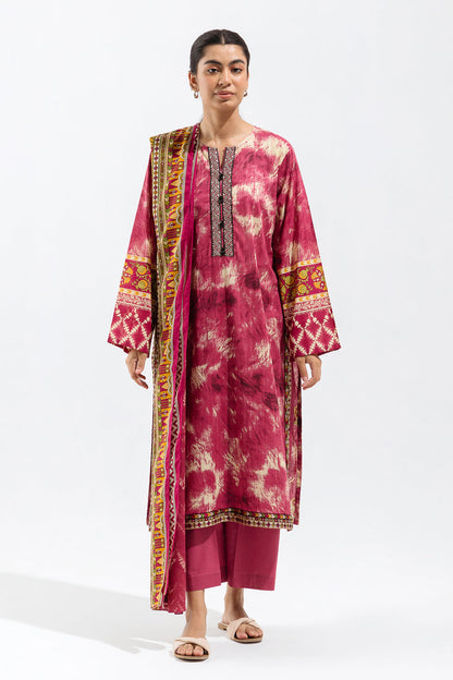 Beechtree - 3 PIECE - EMBROIDERED LAWN SUIT - MAGENTA HUES (UNSTITCHED)