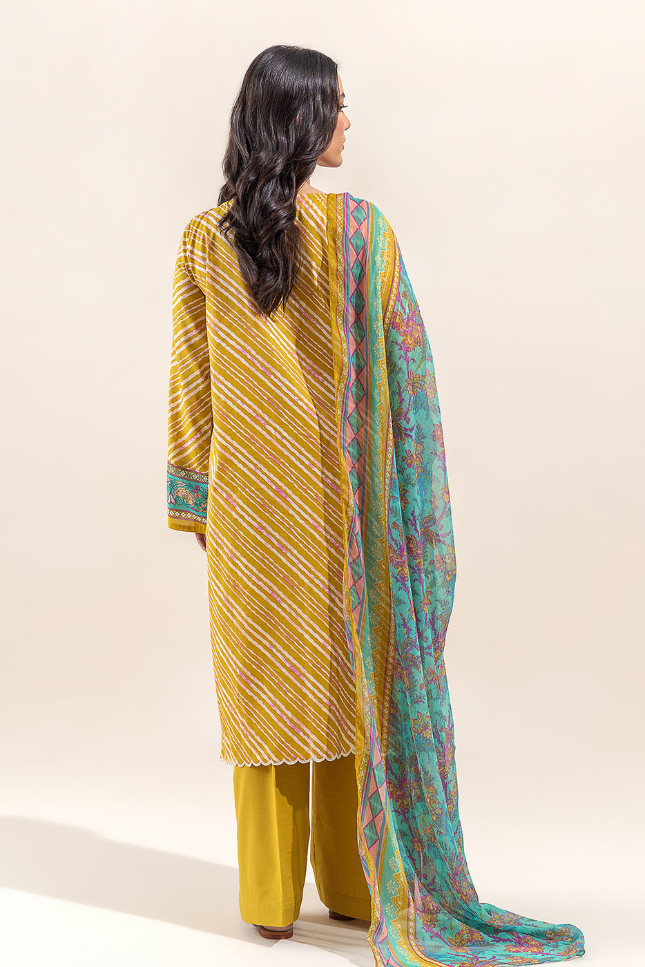 Beechtree - 3 PIECE - EMBROIDERED LAWN SUIT - VIVID MUSTARD