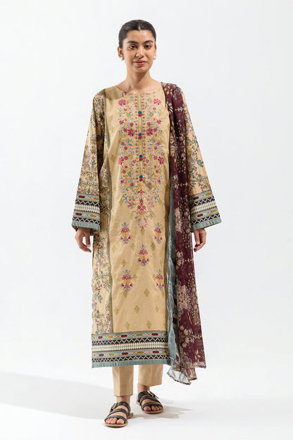 Beechtree - 3 PIECE - EMBROIDERED LAWN SUIT - FAWN BLUSH