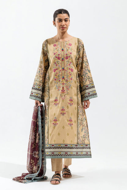 Beechtree - 3 PIECE - EMBROIDERED LAWN SUIT - FAWN BLUSH