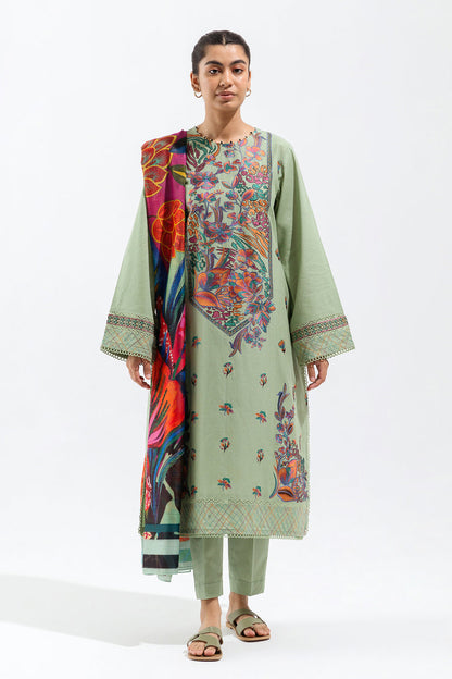 Beechtree - 3 PIECE - EMBROIDERED MULTI NAPS SUIT - FLORA FERN (UNSTITCHED)