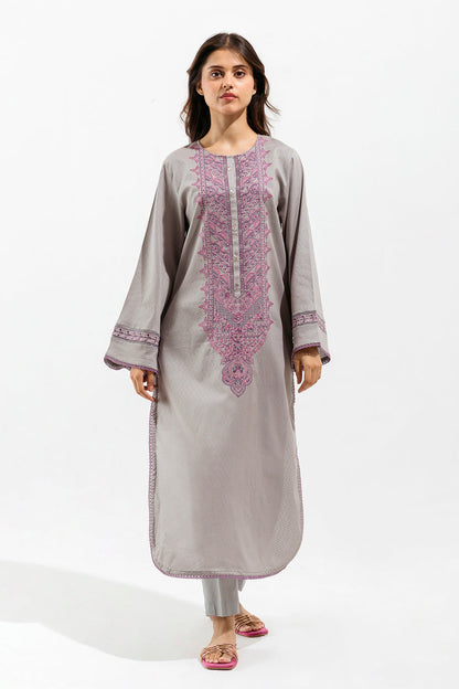 Beechtree - 1 PIECE - EMBROIDERED LENO KARRA SHIRT - FOSSIL BLUSH