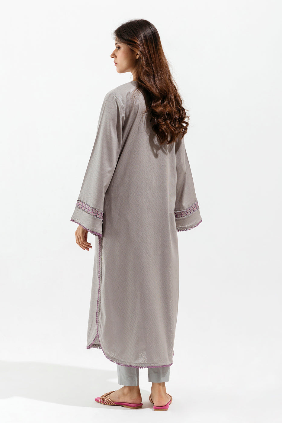 Beechtree - 1 PIECE - EMBROIDERED LENO KARRA SHIRT - FOSSIL BLUSH