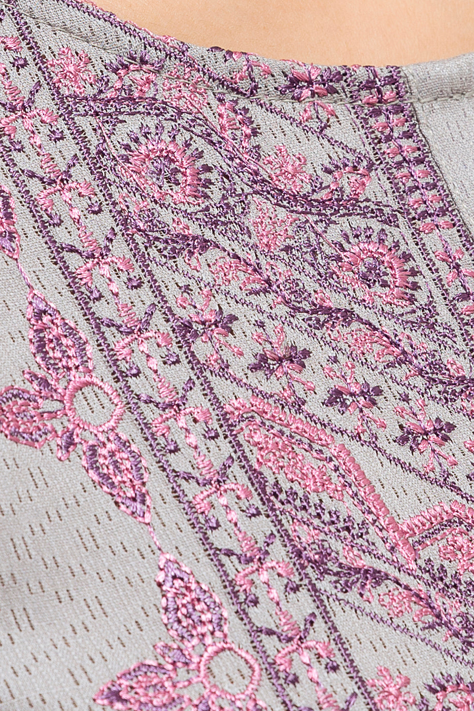 Beechtree - 1 PIECE - EMBROIDERED LENO KARRA SHIRT - FOSSIL BLUSH