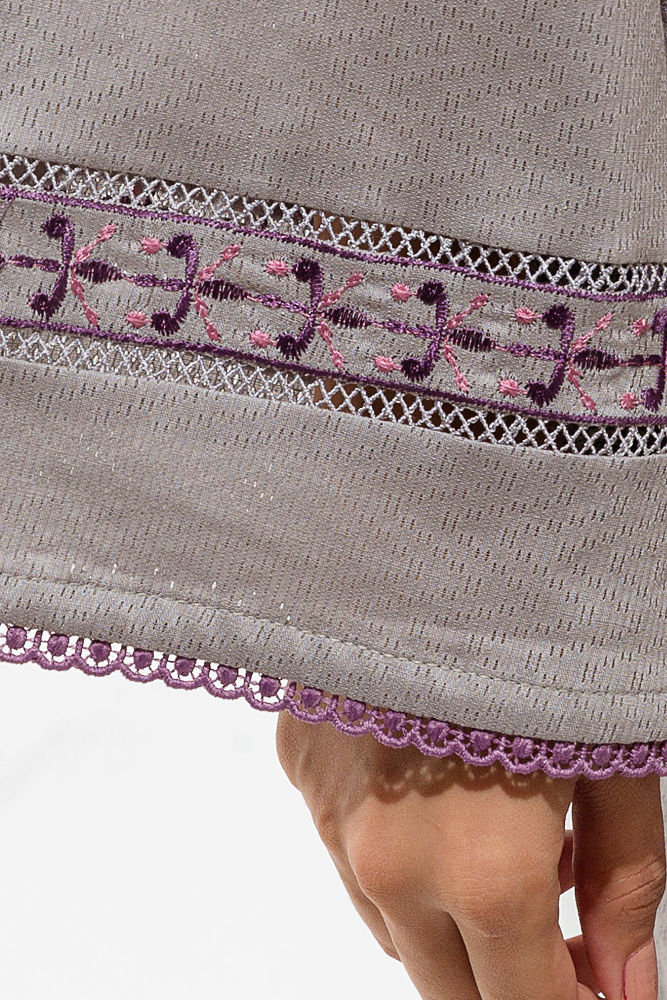 Beechtree - 1 PIECE - EMBROIDERED LENO KARRA SHIRT - FOSSIL BLUSH