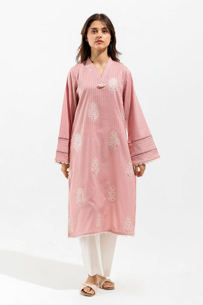 Beechtree - 1 PIECE - EMBROIDERED LENO KARRA SHIRT - SALMON STITCH