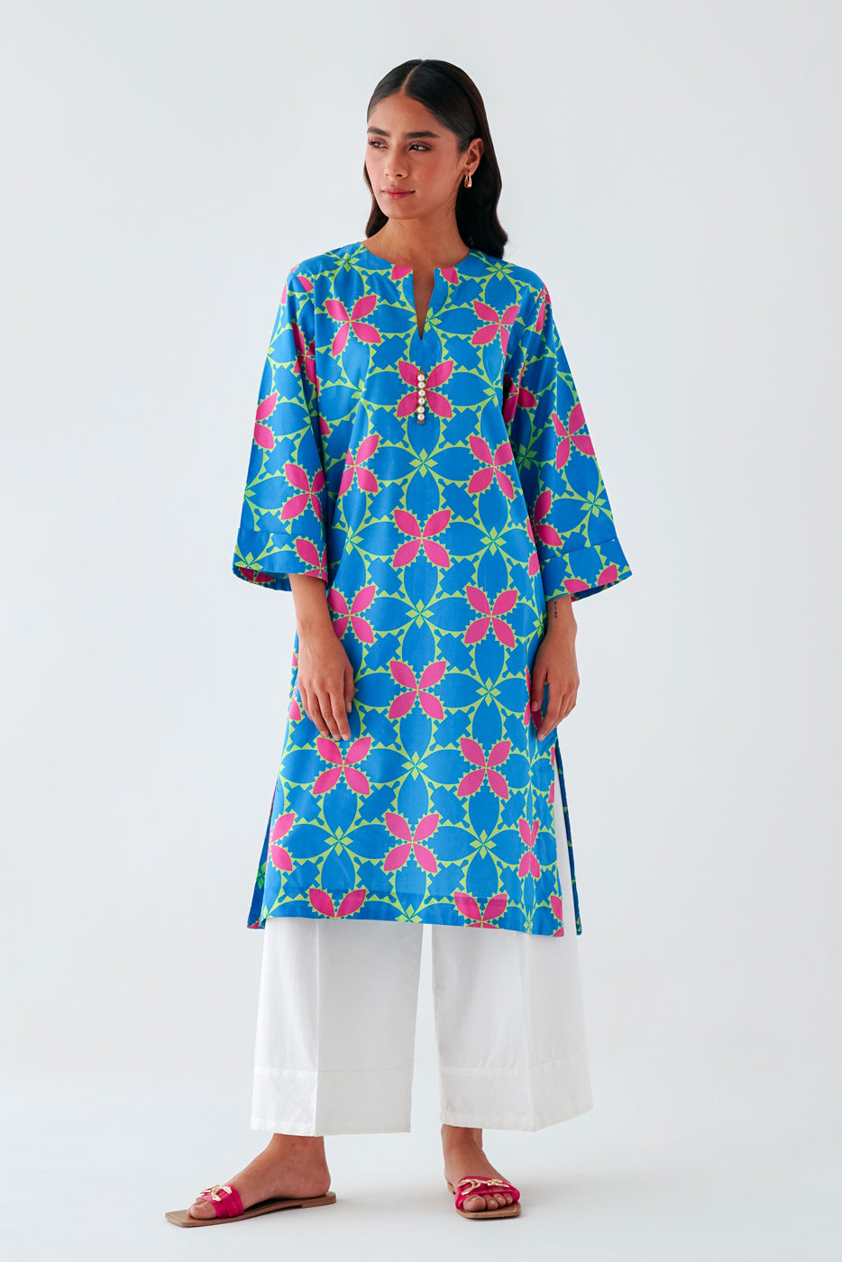 Beechtree - PRINTED PRINTED CAMBRIC SHIRT (PRET)