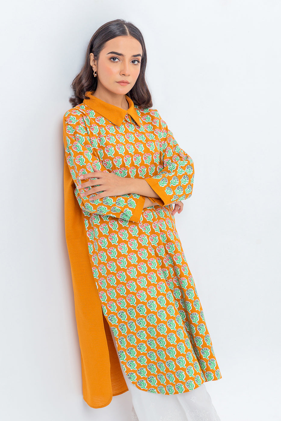 Beechtree - PRINTED SLUB KHADDAR SHIRT (PRET)