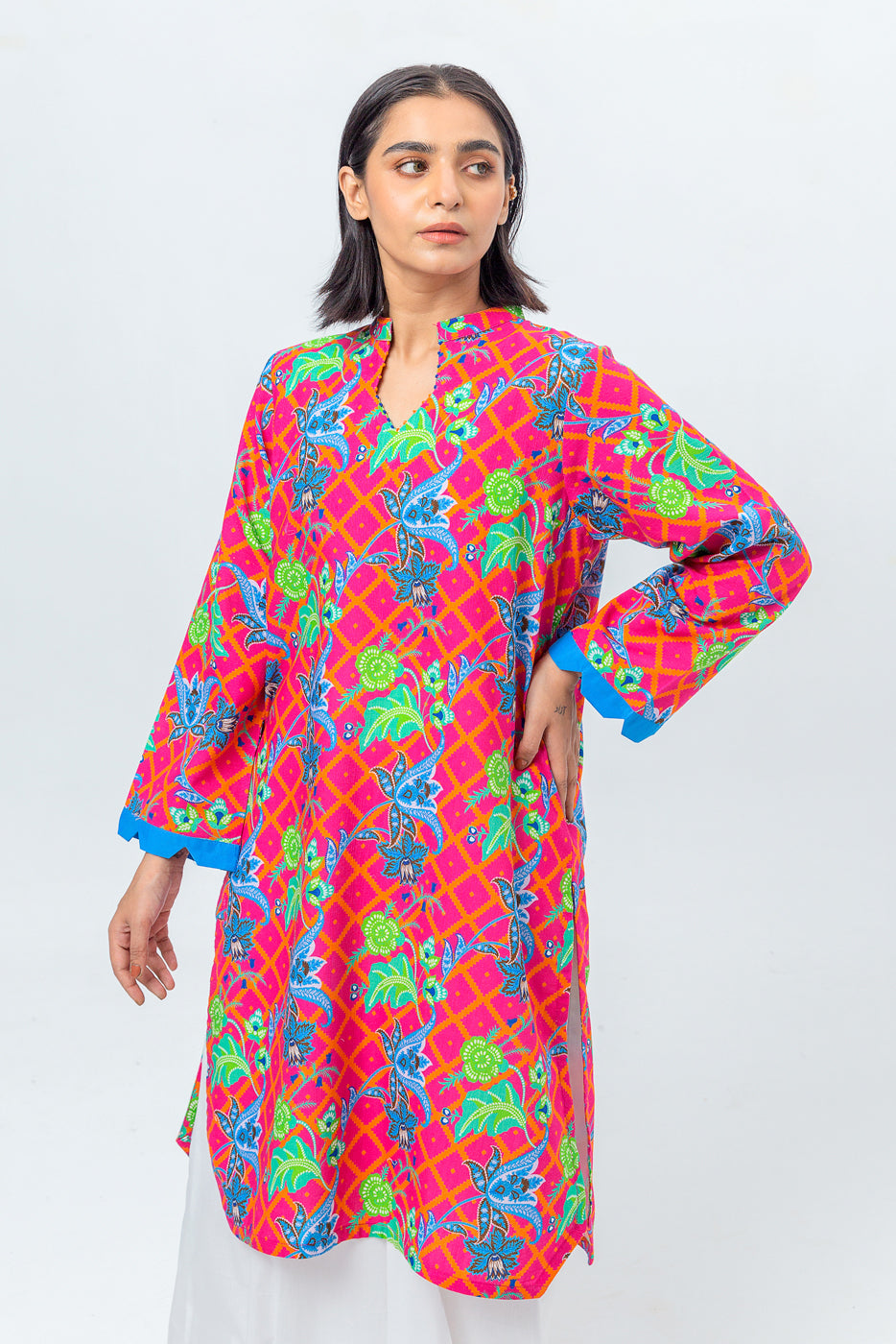 Beechtree - PRINTED SLUB KHADDAR SHIRT (PRET)