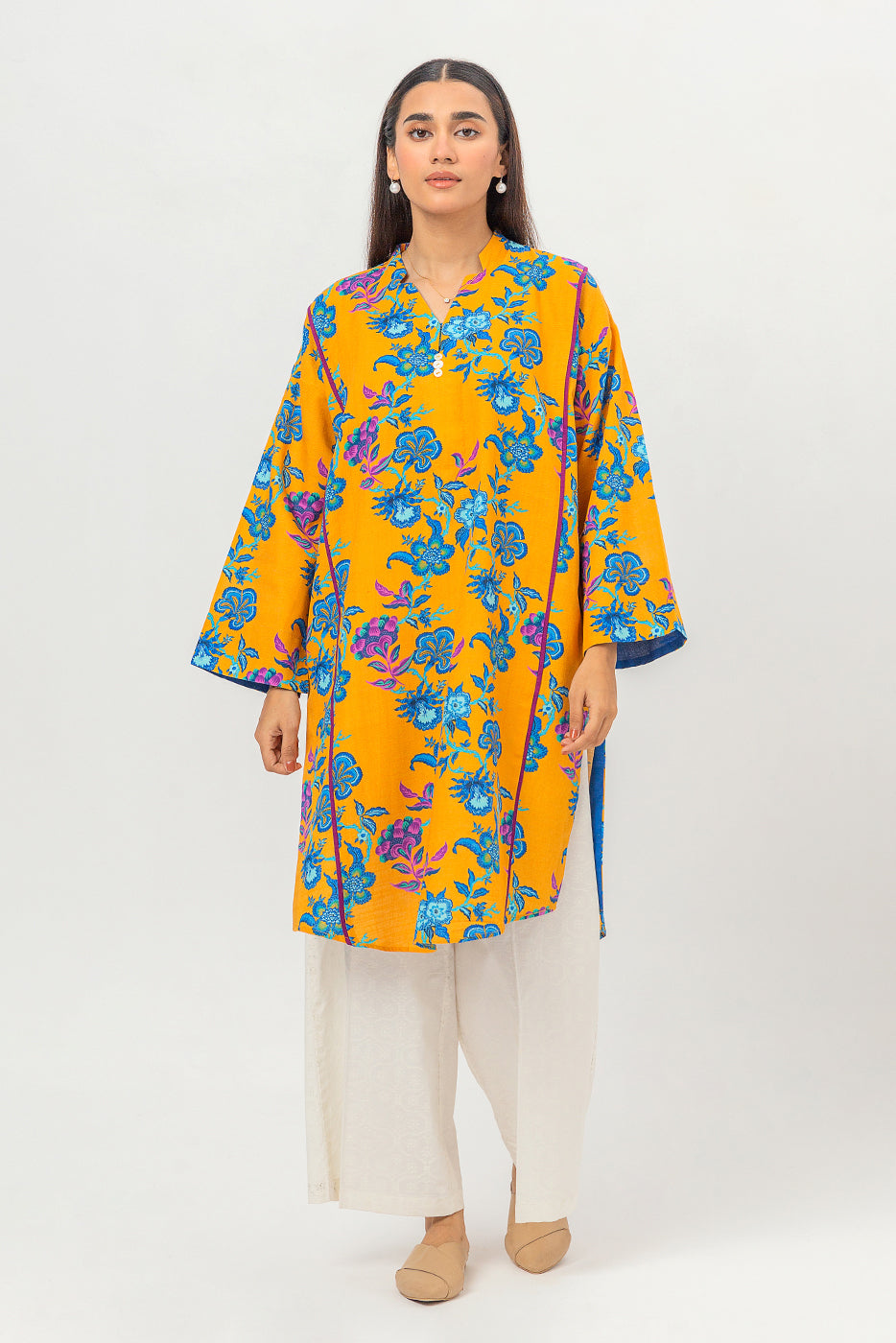 Beechtree - PRINTED SLUB KHADDAR SHIRT (PRET)
