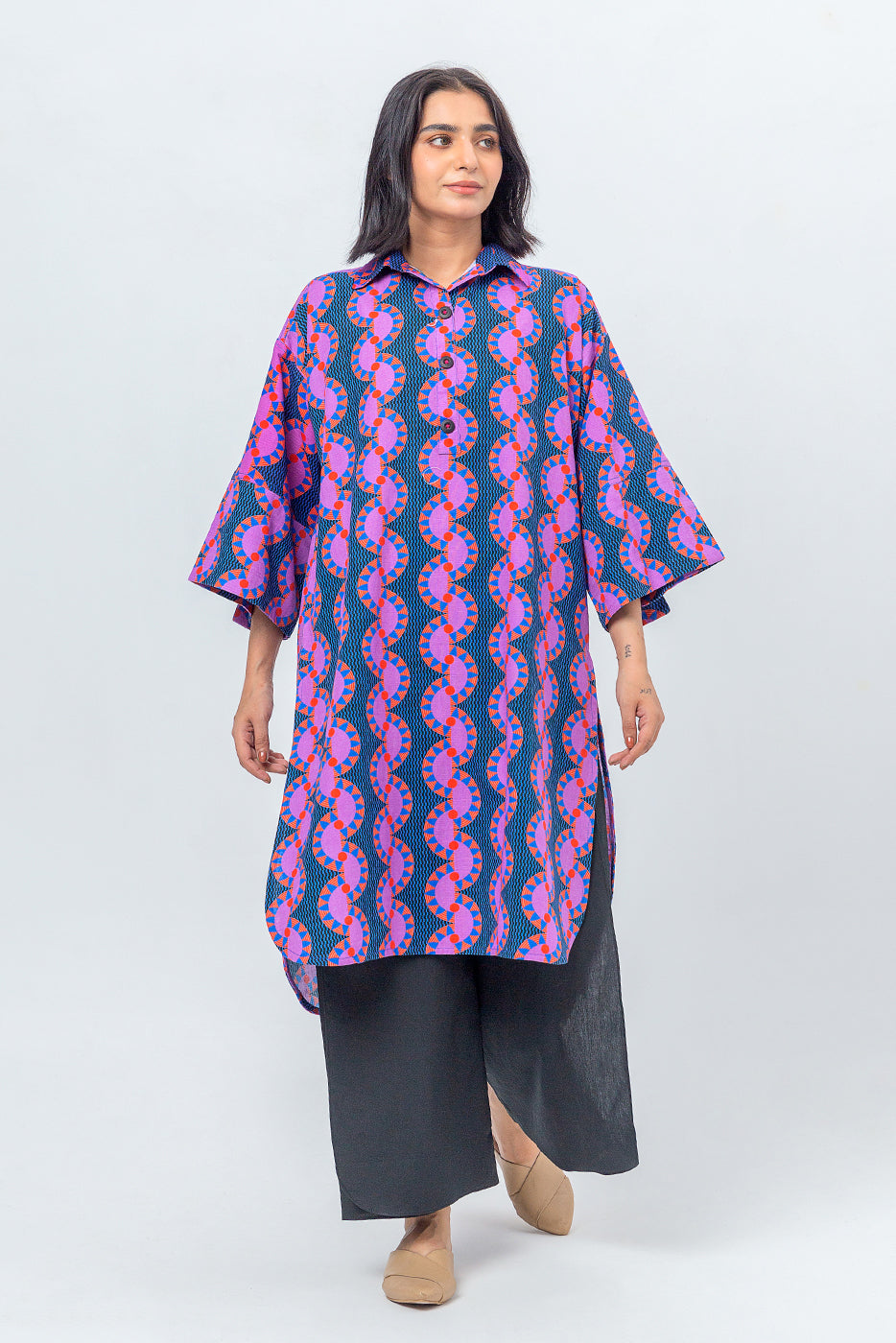 Beechtree - PRINTED PRINTED KHADDAR SHIRT (PRET)