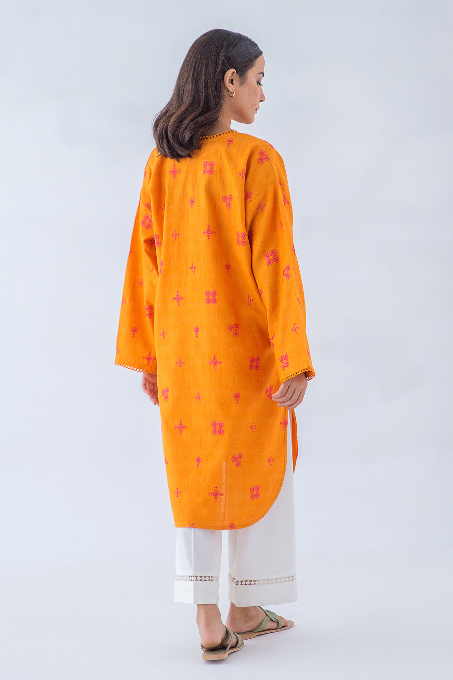 Beechtree - EMBROIDERED JACQUARD KHADDAR SHIRT (PRET)