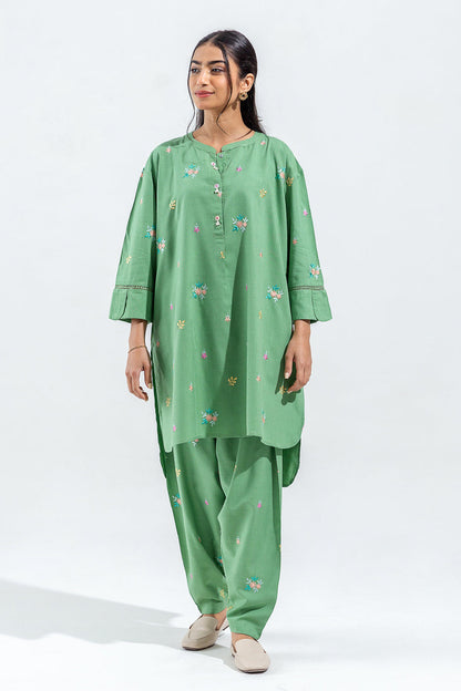 Beechtree - 2 PIECE EMBROIDERED CHAMBRAY SUIT (PRET)