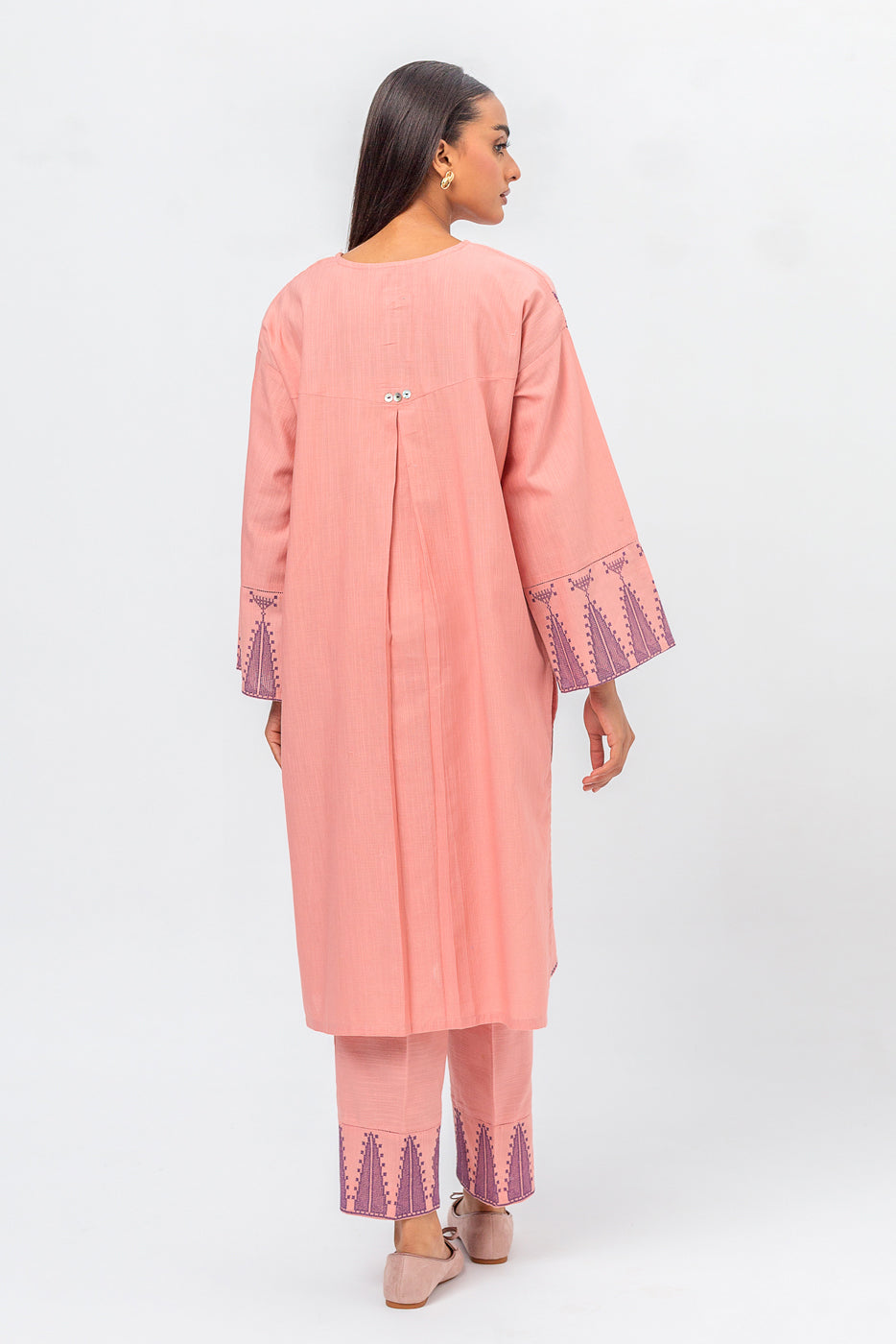 Beechtree - 2 PIECE EMBROIDERED SLUB KHADDAR SUIT (PRET)