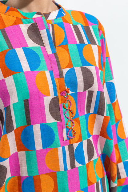 Beechtree - PRINTED SLUB KHADDAR SHIRT (PRET)